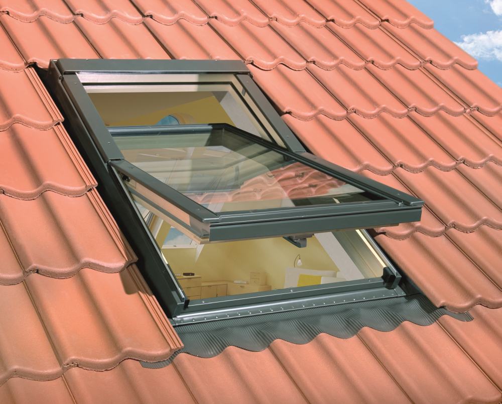 OptiLight Dachfenster B06 78 x 118 cm Kiefernholz natur Blech grau 879906 GLO781401263