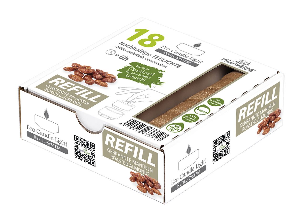 Villa Verde Duftteelichter ECL refill gebrannte Mandeln 18er Pack 18 er Pack GLO660209721