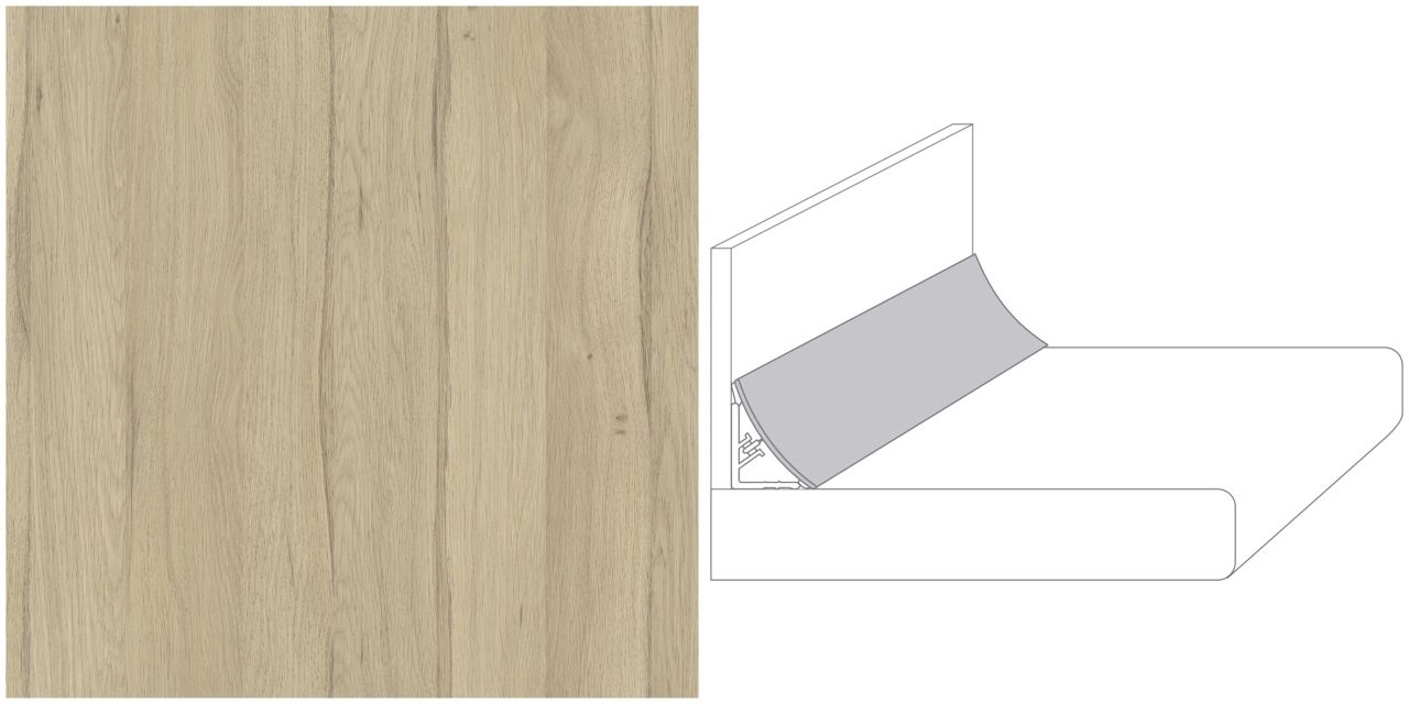 GetaElements Wandanschlußprofil Plus Ei370 Fjord Eiche 59x2x3 cm