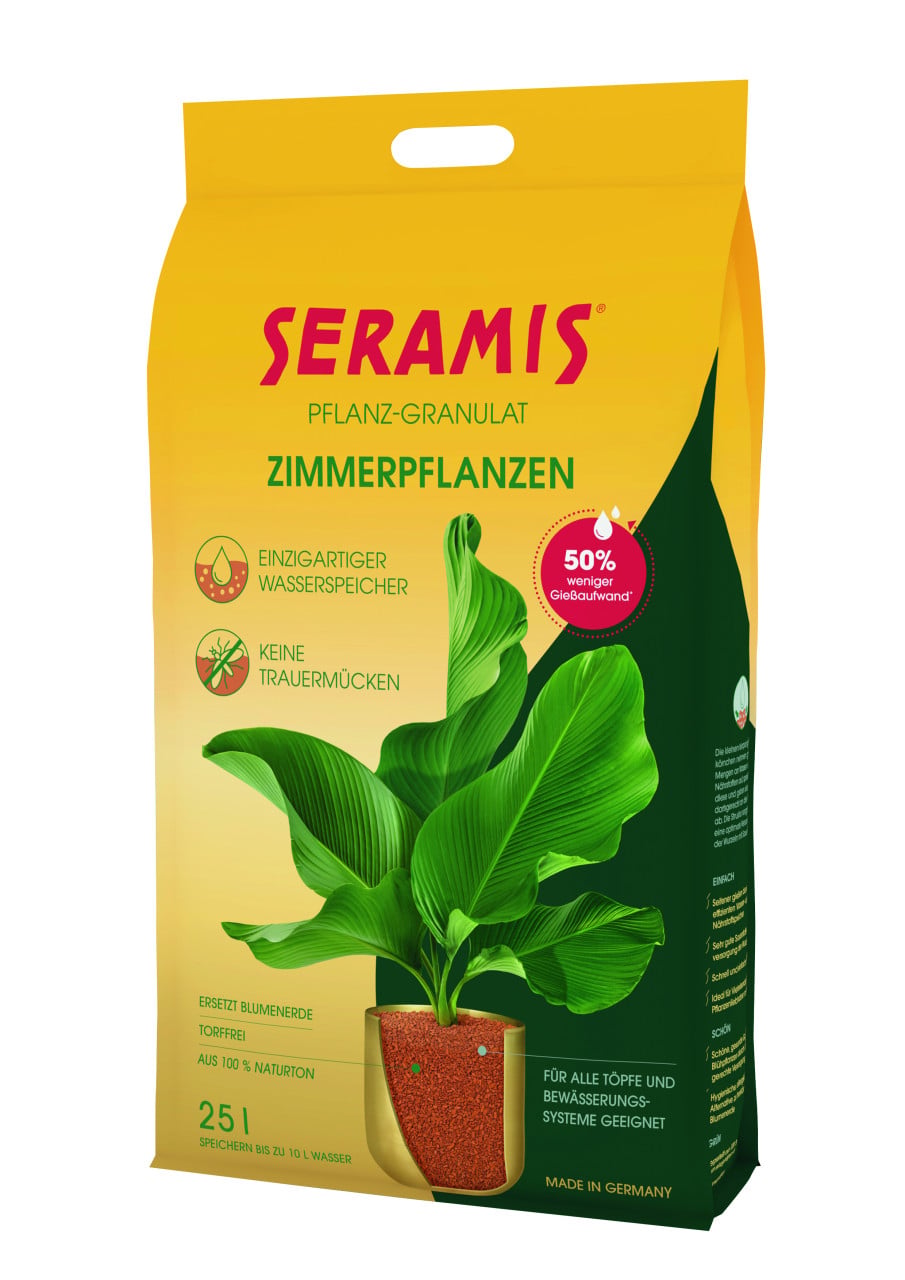 Seramis Pflanz-Granulat für alle Zimmerpflanzen, 25 l – Pflanzen Tongranulat, Blumenerde Ersatz zur Wasser- und Nährstoffspeicherung