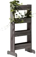 Dobar Vertikalbeet 4 Pflanzkästen anthrazit 55 x 40 x 125 cm