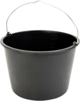 Baueimer 20 l Kunststoff schwarz Knopfbügel L-Skala