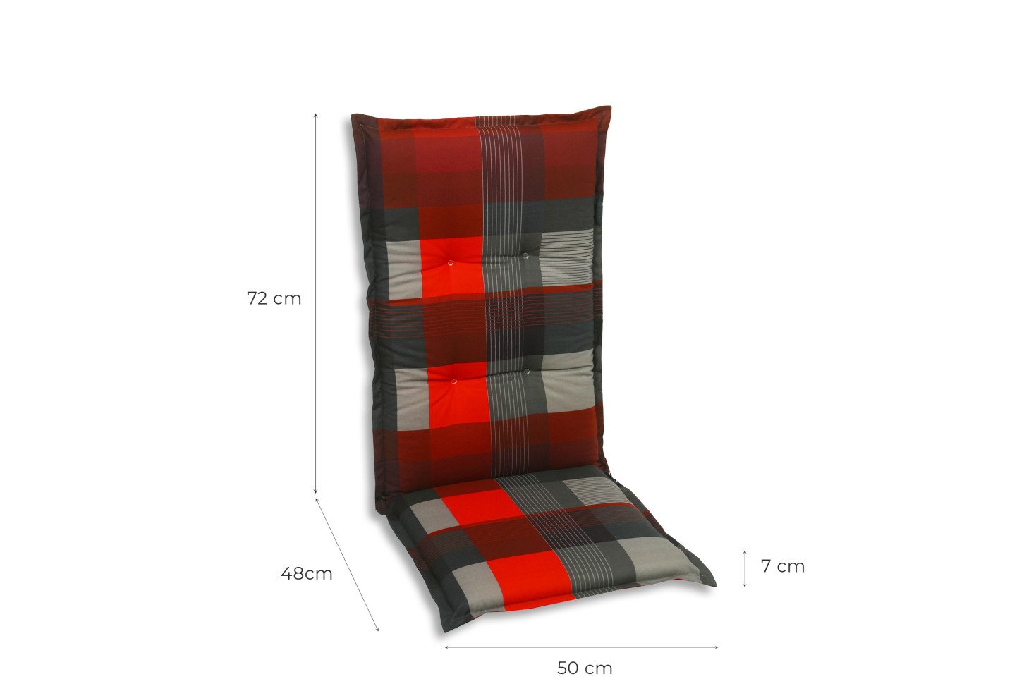 GODE HochlehnerAuflage 120 x 50 x 8 cm, rot kariert kaufen Globus