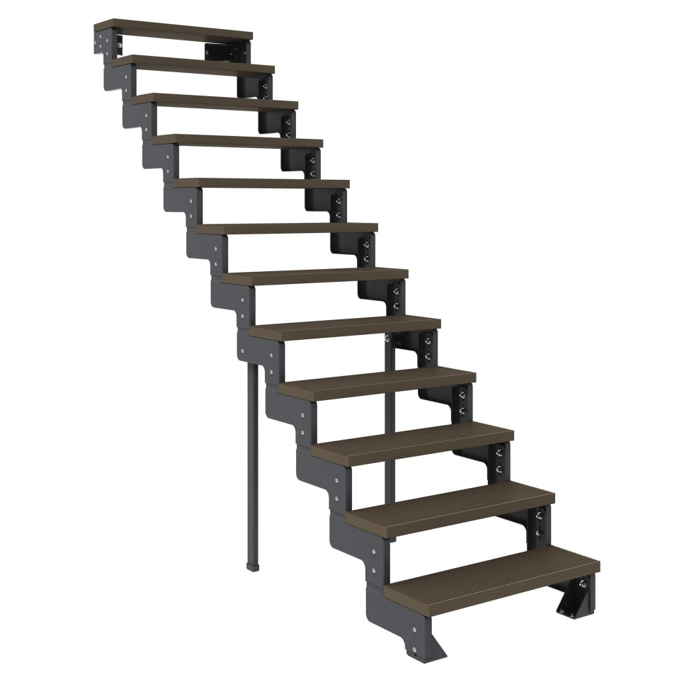 Dolle Außentreppe Trimax Gardentop 12 Stufen 100 cm inkl. ohne Geländer dunkelbraun