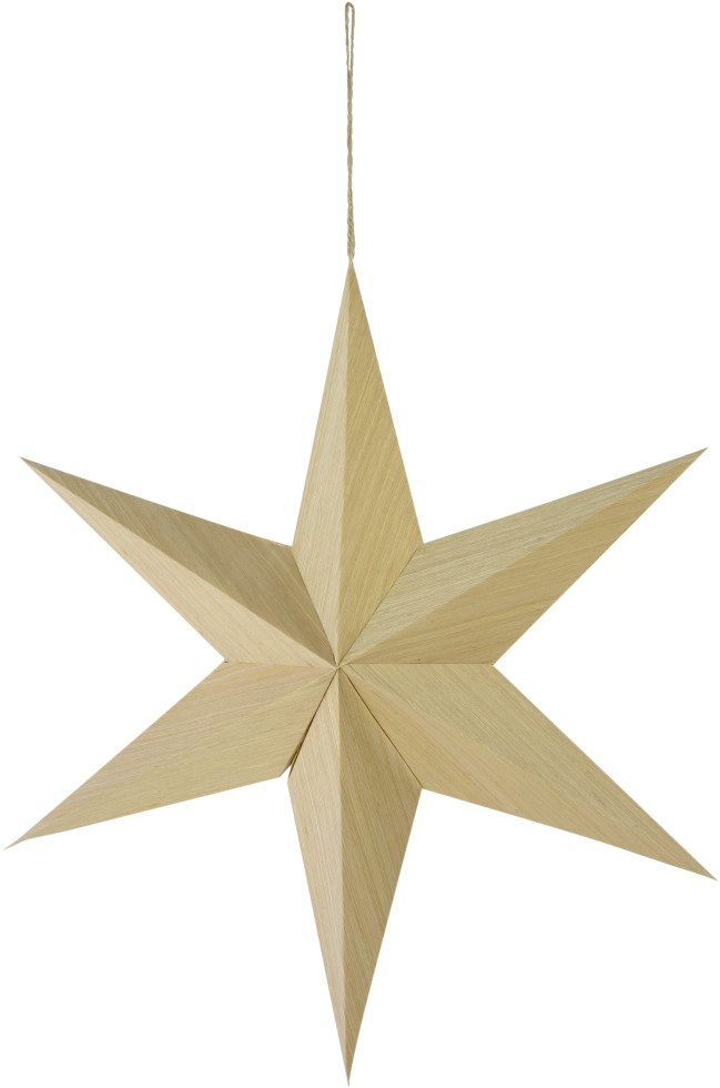 Riffelmacher Faltstern aus Holz und Kraftpapier natur 50 cm