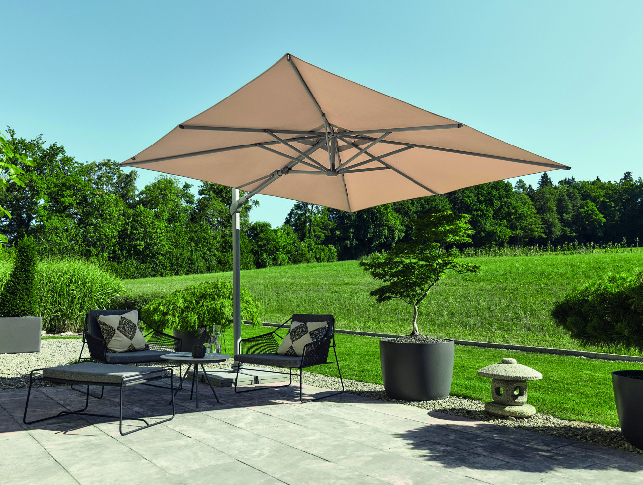 Sonnenschirm Varioflex beige 300 x 300 cm kaufen Globus