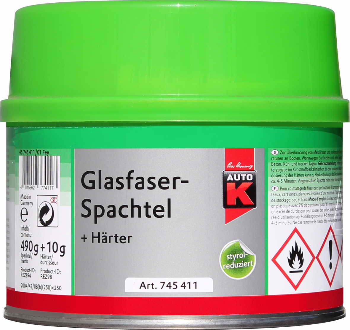 Auto-K Glasfaserspachtel + Härter 500g