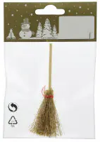 Dekofigur Weihnachten Besen aus Holz Ø 2 x 10 cm natur 1 Stück
