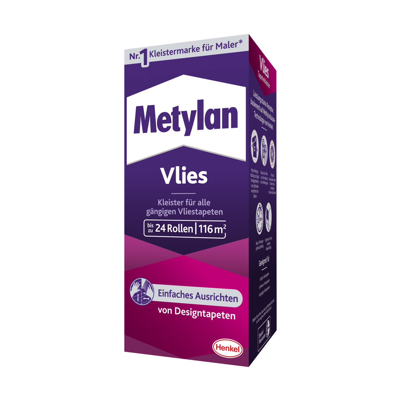 Metylan Vlies Tapetenkleister 720 g Paket, trocknet transparent