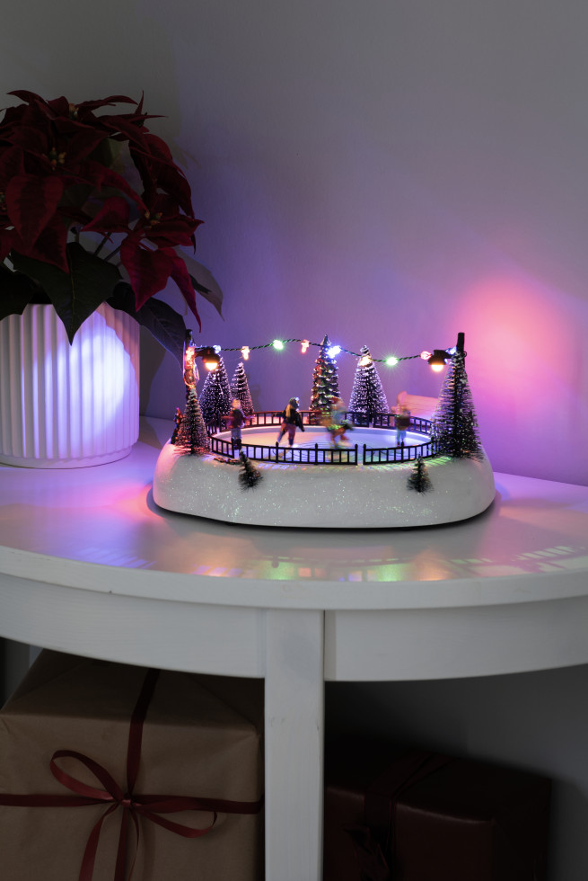 Konstside LED Wasserlaterne, Santa it Tieren, weiß