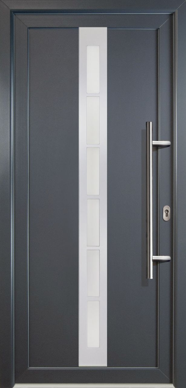 Meeth Haustür Signum PVC Exclusiv PVC Modell 38 88 x 200 cm, DIN rechts, Titan