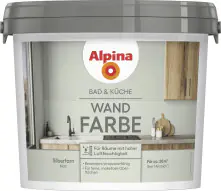 Alpina Wandfarbe für Küche & Badezimmer Silberfarn 2,5 L