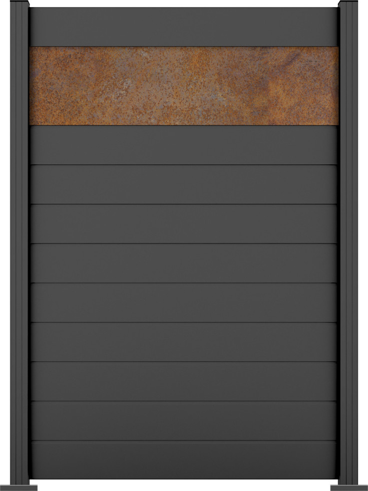 Ambiente Alu-Zaun Grundset Paneel 150 anthrazit 187 x 124,2 cm