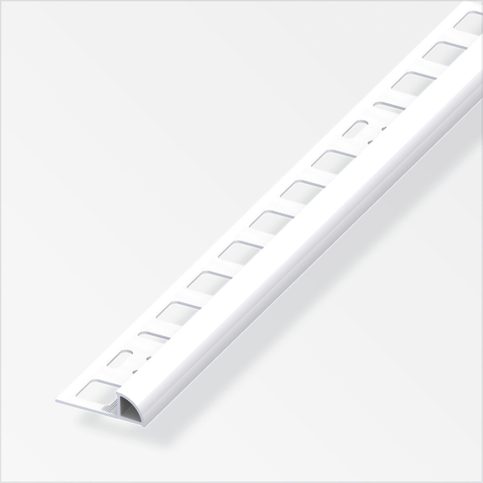 alfer Viertelkreisprofil PVC glatt weiß glänzend
