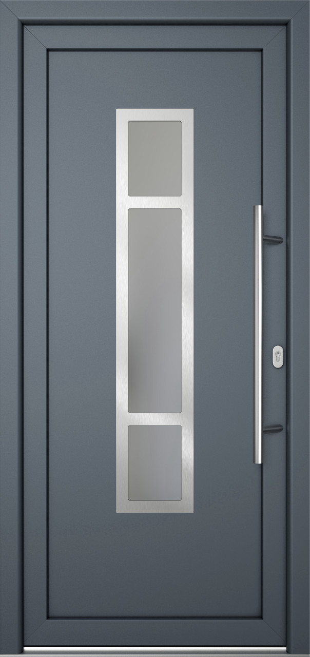 Meeth Haustür Signum Pro PVC Modell 87 88 x 208 cm DIN Rechts weiß/titan