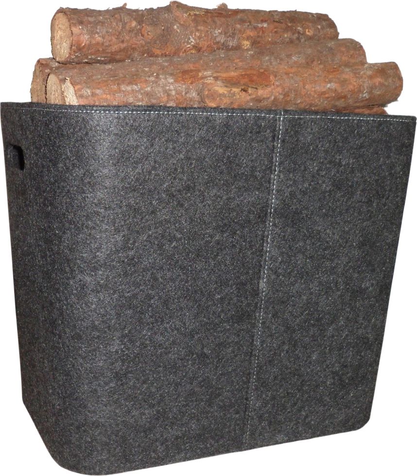 Feuerholzkorb 2er Set 67L & 96L - Filz Holzkorb Mit Griffen, 50×32×40