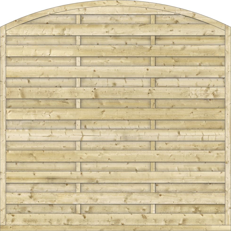 Sichtschutzzaun Rügen 180 x 180 cm, Rundbogen, kesseldruckimprägniert