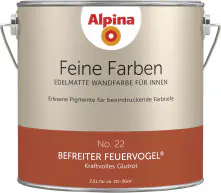 Alpina Feine Farben Wandfarbe No. 22 Befreiter Feuervogel - kraftvolles glutrot 2,5 L