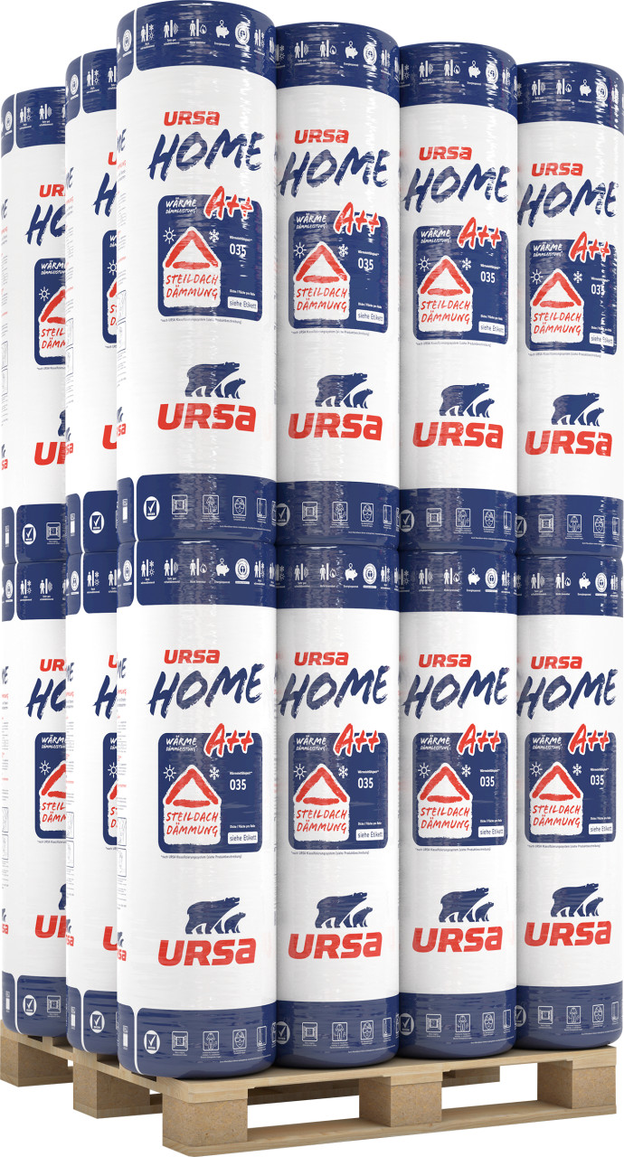 Ursa Home Klemmfilz Glaswolle WLG 035 2800 x 1200 x 200 mm 24 St. Palettenabnahme GLO779201445