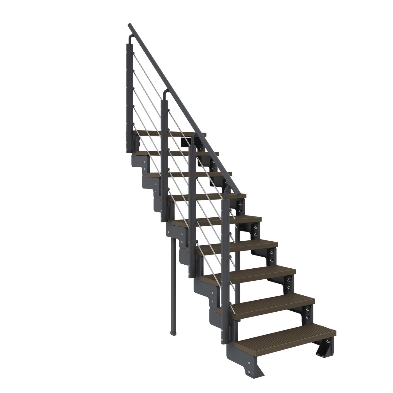 Dolle Außentreppe Trimax Gardentop 9 Stufen 100 cm inkl. einseitigem Geländer dunkelbraun