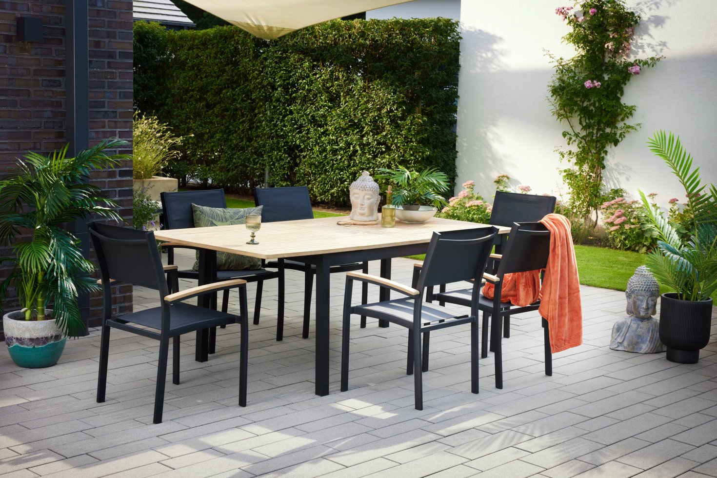 Primaster GartenEssgruppe Atrani 6 Personen mit ausziehbarem Tisch