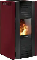 Justus Pelletofen Sirkos 2.0 Stahl bordeauxrot bis 6 kW