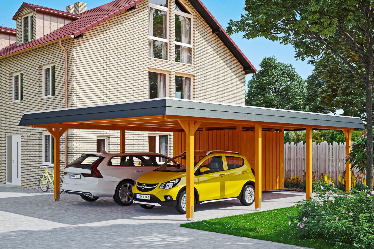 SkanHolz SKAN HOLZ Carport Wendland mit Abstellraum 630 x 879 cm mit Aluminiumdach GLO784205923