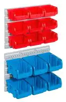 Allit Sichtboxen-Set ProfiPlus Set 38,5 x 13 x 34 cm / rot - blau