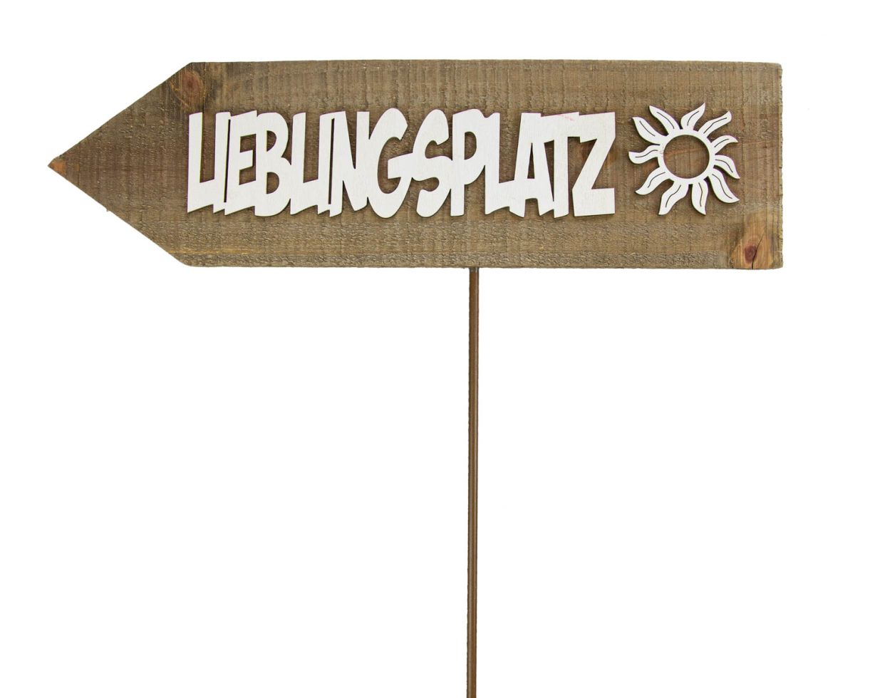 Riffelmacher Dekoschild Lieblingsplatz zum Stecken 35 x 9,7 x 1,3 cm GLO660103655