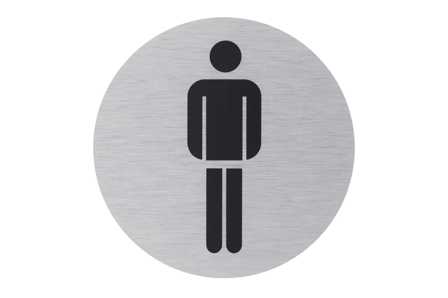 Conmetall Aufkleber WC-Herren Aluminium Ø 7,5 cm edelstahl-optik