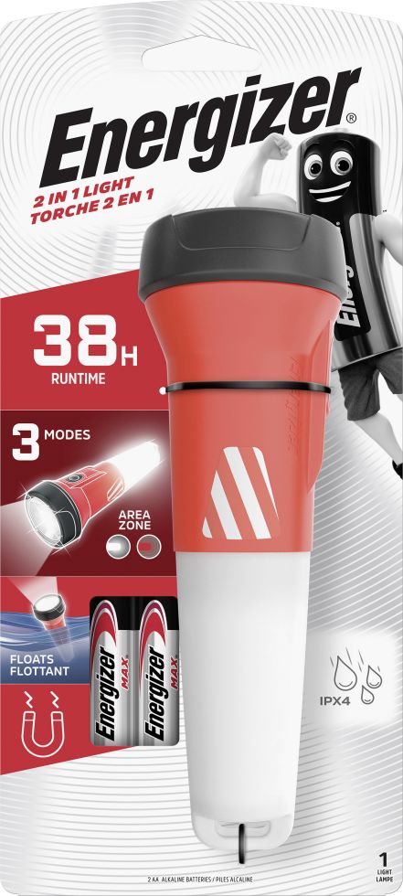 Energizer Outdoor Taschenlampe 2 in 1 Lantern weiß, rot