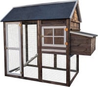 Hühnerhaus Cleo 180 x 145 cm mit Gehege & Legebox braun/anthrazit