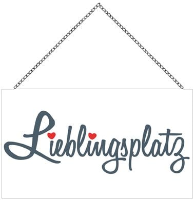 Weitere Schild mit Spruch Lieblingsplatz, 23 x 13 cm mit Kette GLO769550253