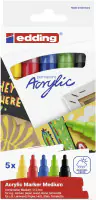 edding 5100 Acrylmarker medium 5er Set sortiert basic 2 - 3 mm