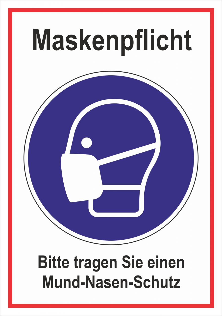 Hermann Schütz Aufkleber Maskenpflicht (Social Distancing) 200x140mm GLO680201559