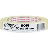 NOPI Flachkreppband 50 m x 19 mm, hellbeige