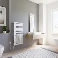 Schulte Handtuchwärmekörper Breda 106x50 cm weiß 600 Watt befüllt sofort einsatzbereit