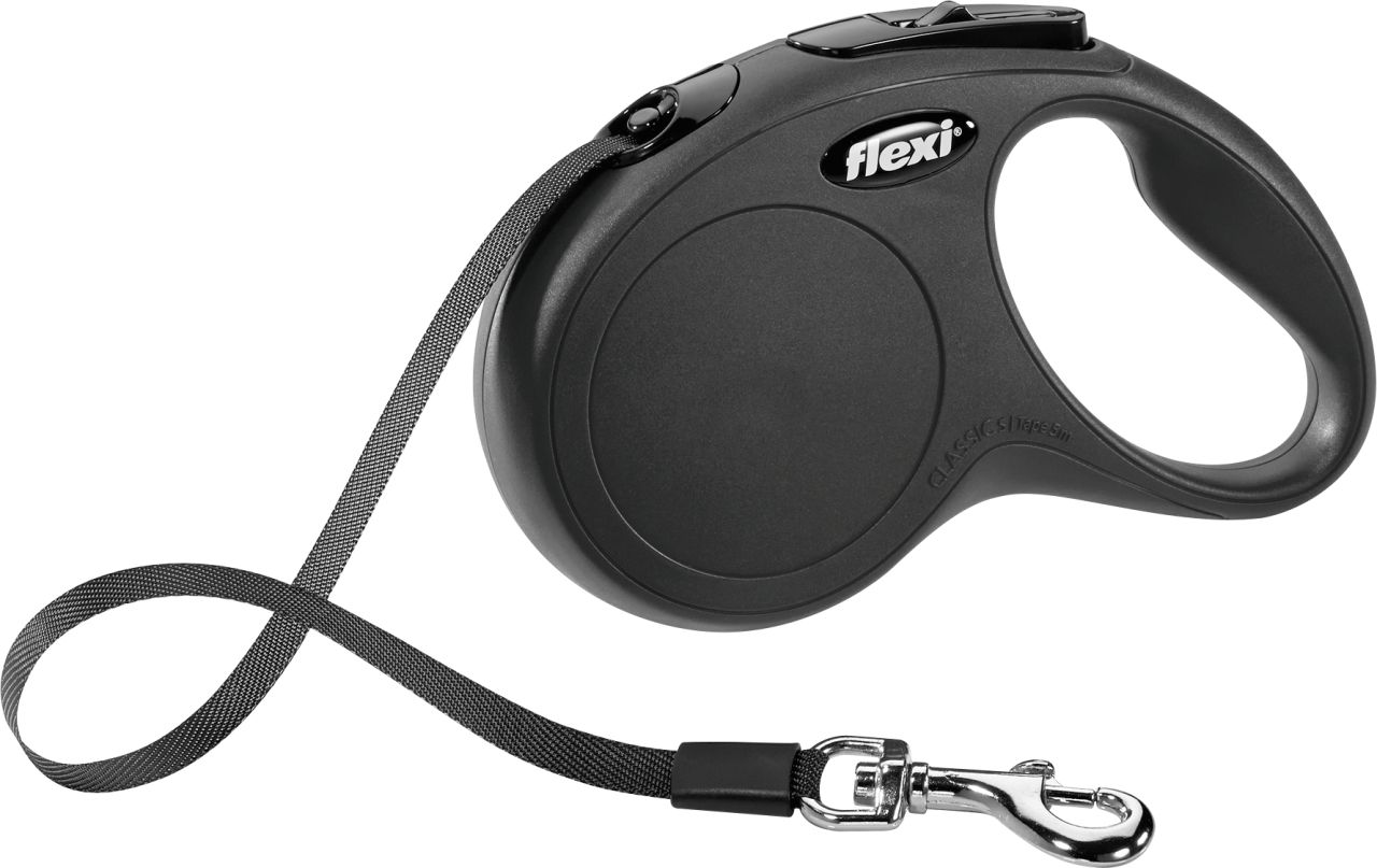 Flexi Hundeleine New Classic S schwarz, Gurt