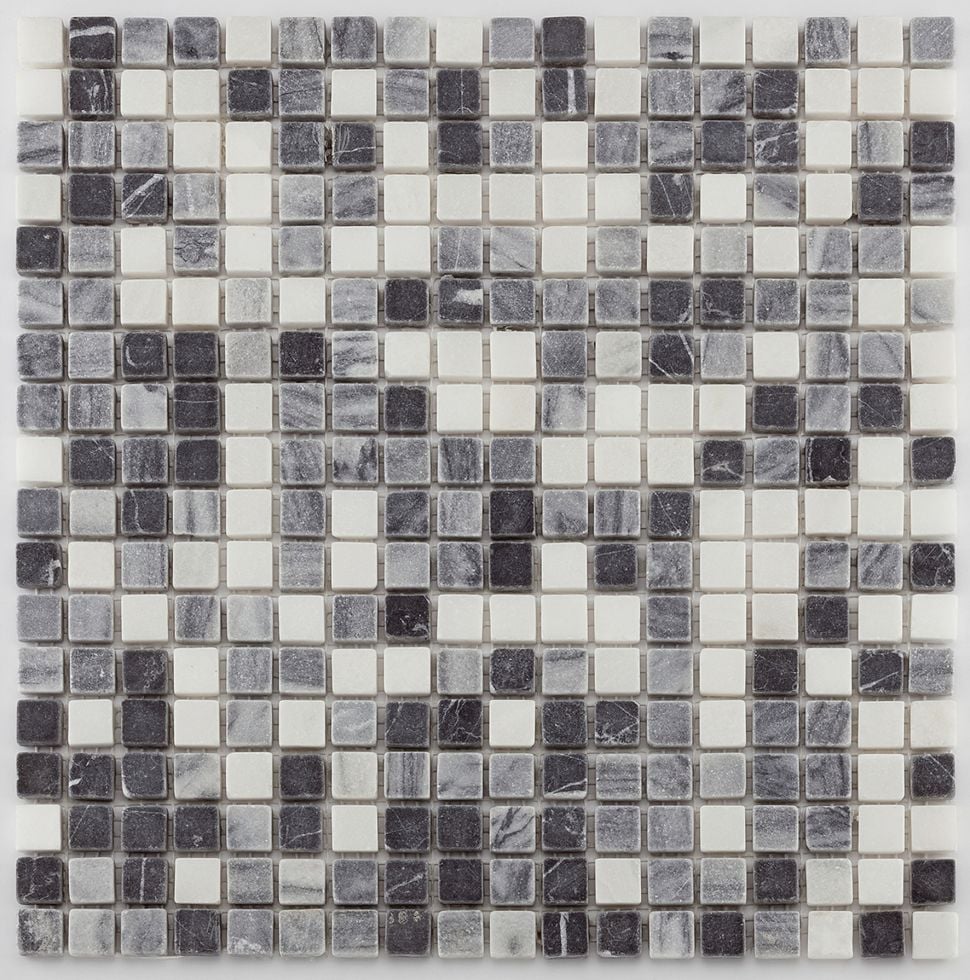Mosaikfliese Marmor Mini 30 x 30 cm grau Steinmaß: ca. 1,5 x 1,5 cm