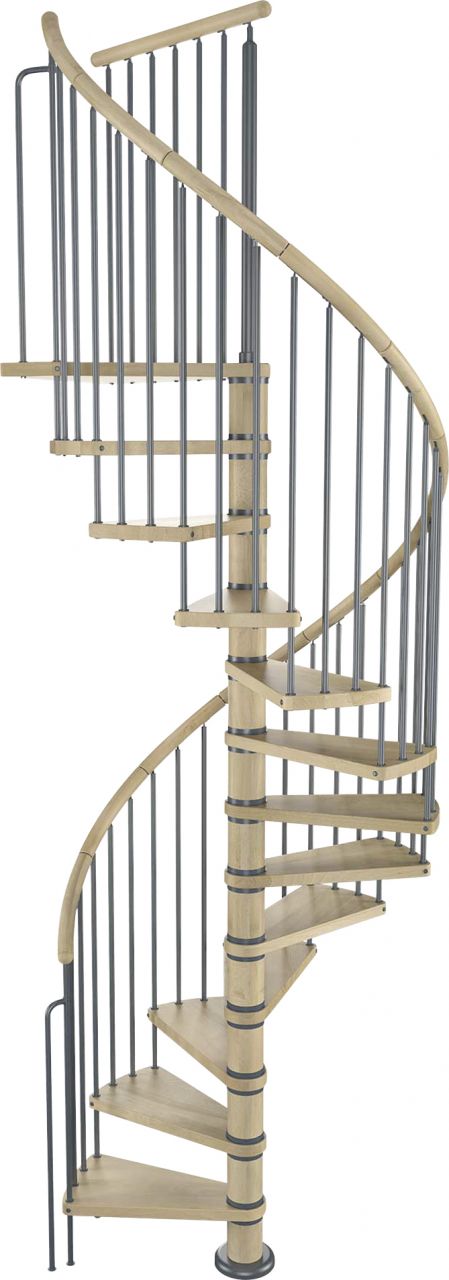 Dolle Spindeltreppe Winnipeg Buche geölt Ø 120 cm Metallteile grau GLO781602887