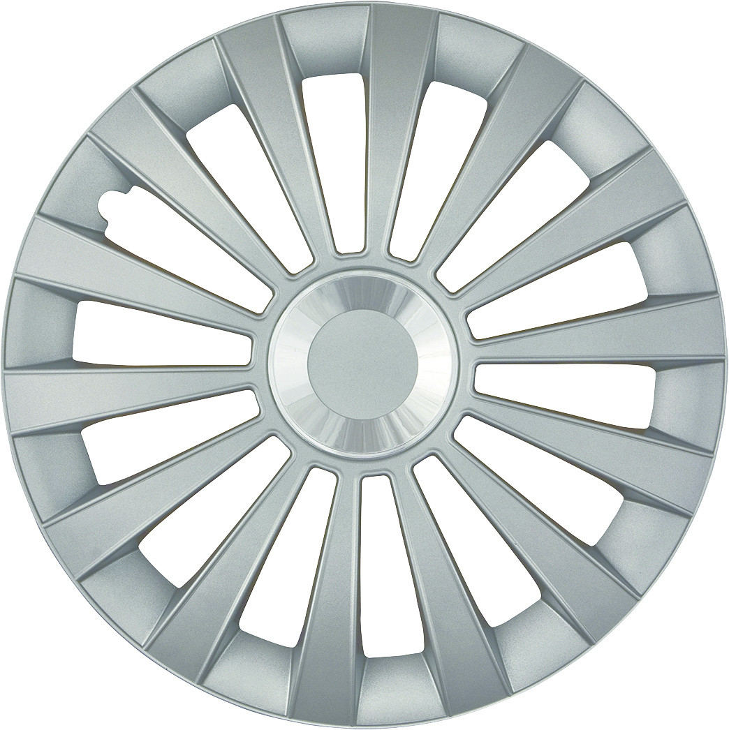 Cartrend Radzierblenden Meridian 40 cm (16 Zoll) silber 4 Stück