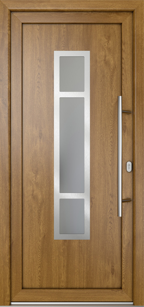 Meeth Haustür Signum Pro PVC Modell 87 98 x 208 cm DIN Rechts weiß/golden oak