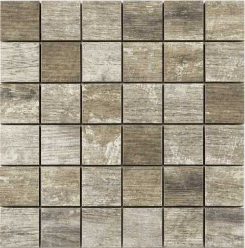 Mosaikfliese Holzoptik 30 x 30 cm antik Steinmaß: ca. 4,8 x 4,8 cm