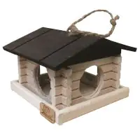 Vogelhaus Sweden Style Erlenholz schwarz weiß LxBxH: 31,5x28,5x19 cm