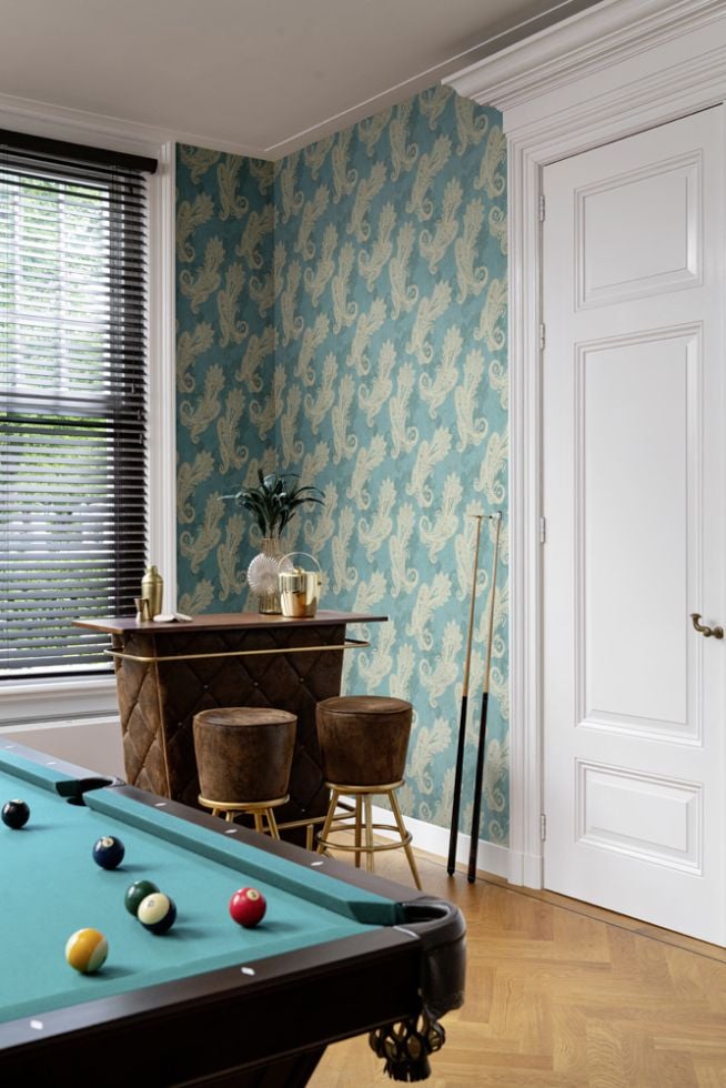 Rasch Tapete Exotic Kimono Grün - Vliestapete 10,05m X 0,53m Mit Fischreiher-Muster