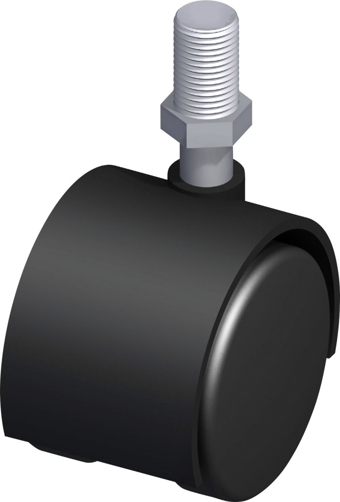 alfer Möbelrolle 40 mm 40 x Maß D: M10, PVC (Kunststoff) glatt schwarz