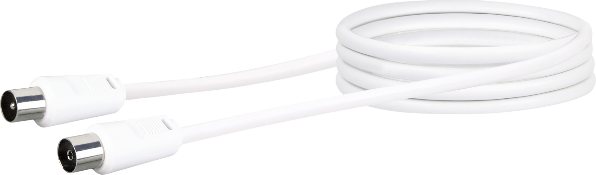 Schwaiger Antennen Anschlusskabel KVK215 052 (75dB) weiß, 1,5m, 1x IEC Stecker / 1x IEC Buchse