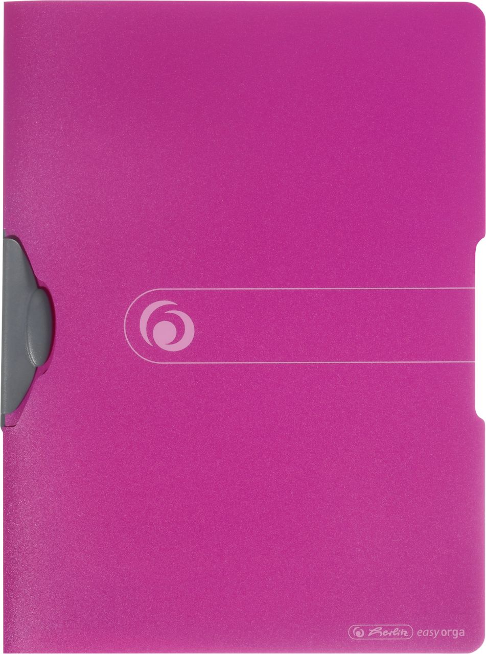 herlitz Express-Clip A4 PP opak beere für bis zu 30 Blatt grauer Clip GLO671203930