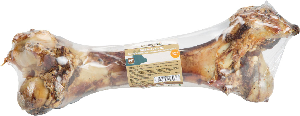 Beeztees Rinderknochen getrocknet in Folie Länge 40 - 45 cm XXL GLO689300506