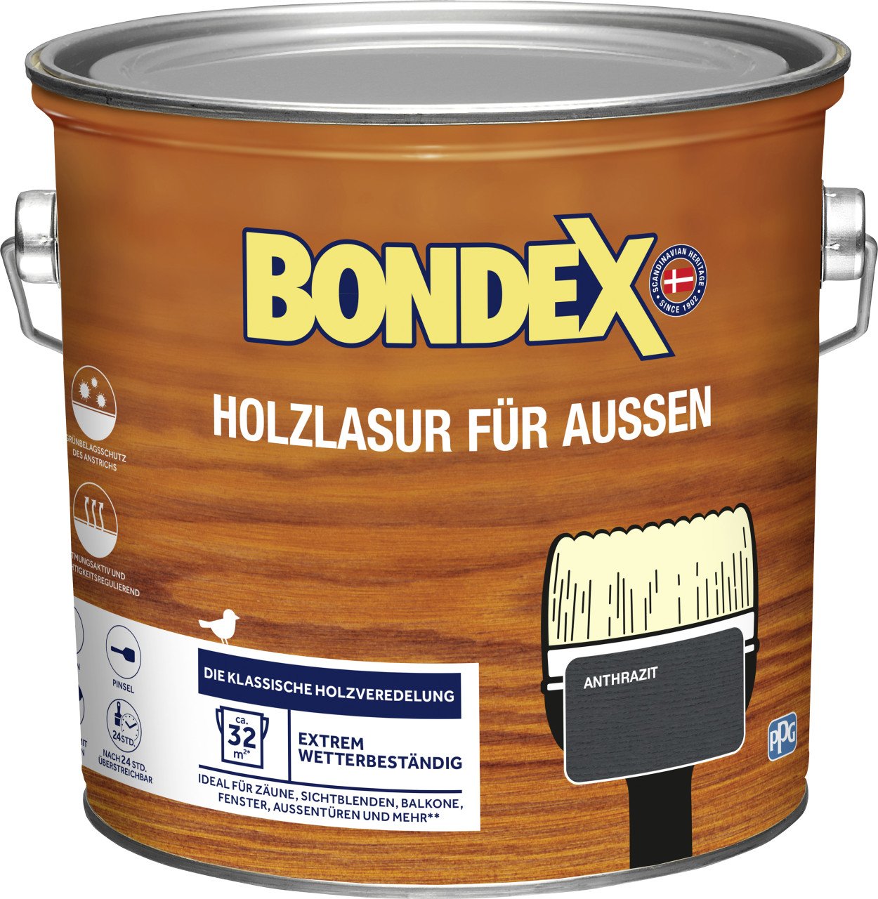 Bondex Holzlasur 2,5 L anthrazit